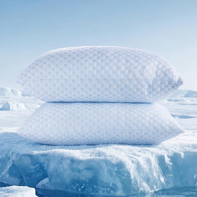 Favocama Cooling Pillow for Sleeping, Shredded Memory Foam Pillows King Size by Favocama