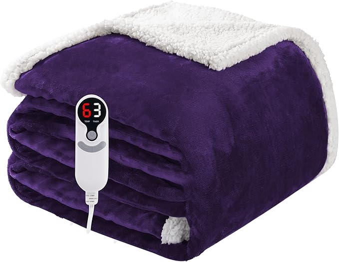 Electric Heated Blanket Full Size 72"x84", Soft Flannel by Soypipo