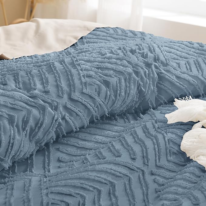 Andency Grayish Blue Comforter Set Queen Size, Lightweight Fluffy Bedding - Image 5