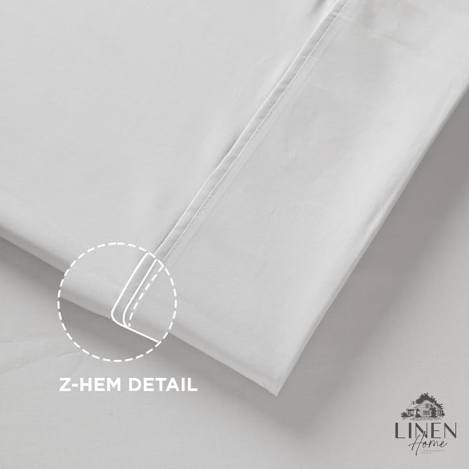 Linen Home 100% Cotton Percale 1 Flat Sheet, Twin Size - Image 3