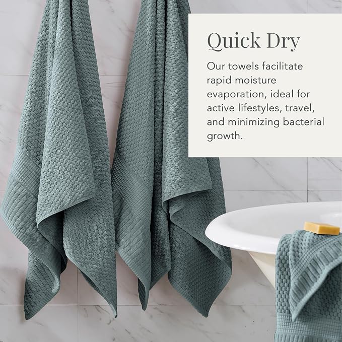 NY Loft 100% Cotton Hand Towel 6 Pack Hand Towel Set | Super Soft & Absorbent - Image 3