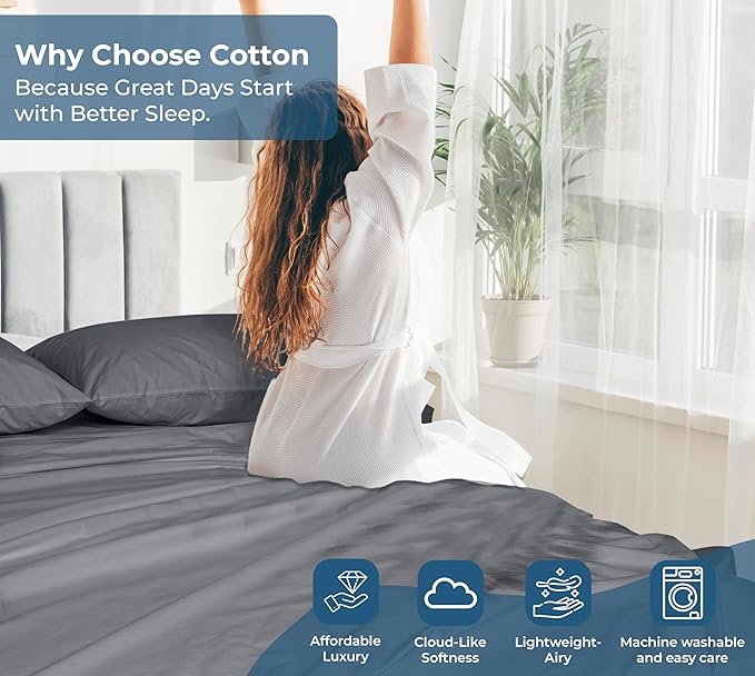 Royale Linens 100% Organic Cotton King Flat Sheet Only - Image 7
