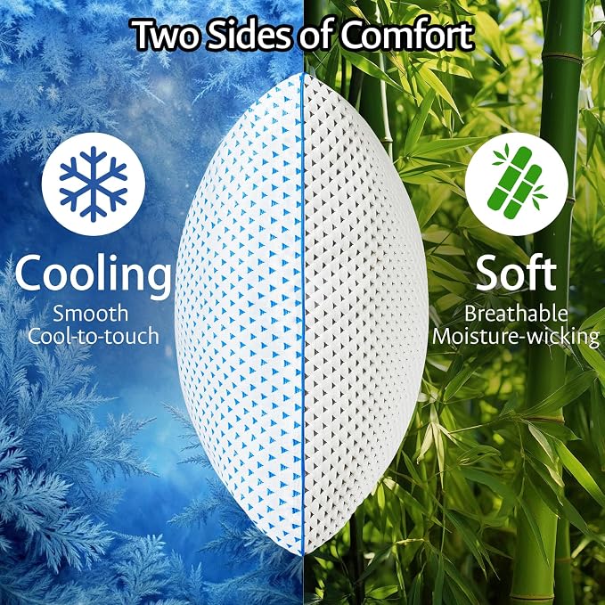 Cooling Gel Memory Foam Pillows Queen Size Set of 2 - Image 6