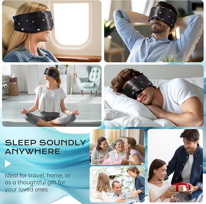 MUSICOZY Silk Sleep Mask for Women Men, Ultra-Soft Mulberry Silk Eye Mask - Image 7