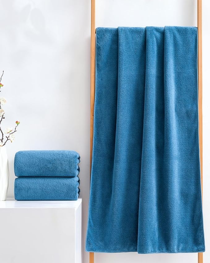Lumimi Towels 3 Piece Very Soft Microfiber Bath Sheet Towel Set Super Absorbent - Image 7