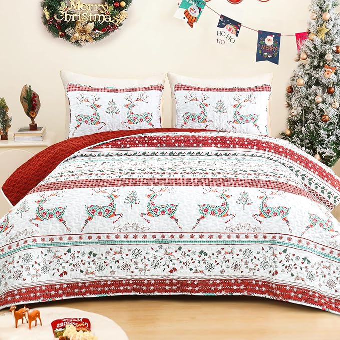 Exclusivo Mezcla Reversible Christmas Quilts Twin Size by ExclusivoMezcla