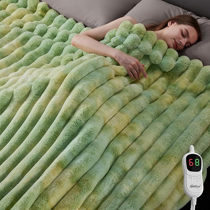 Heated Throw Blanket, Faux Fur Cozy Heating Blanket - Image 6