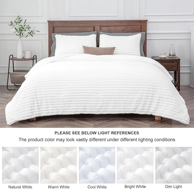 BEDELITE Fleece Oversized Queen Comforter Set -Super Soft & Warm Fluffy Bright - Image 8