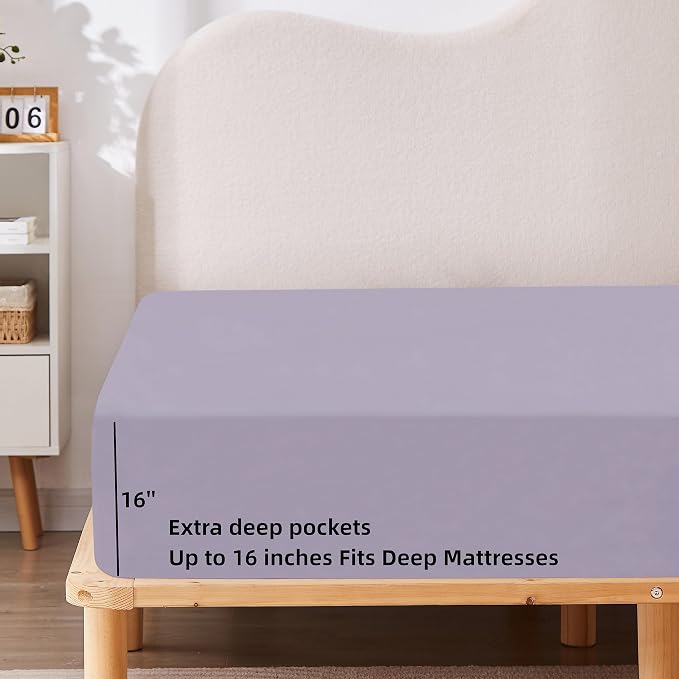 HBHLFZ Twin XL Fitted Sheet Only, Soft Breathable Bottom Sheet - Image 3