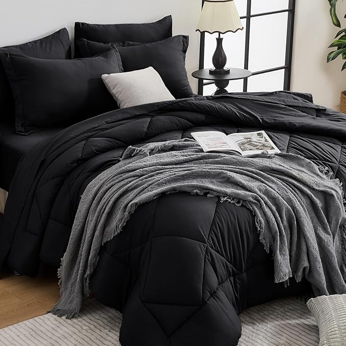 HEVUMYI Black Oversized Queen Comforter Set by HEVUMYI