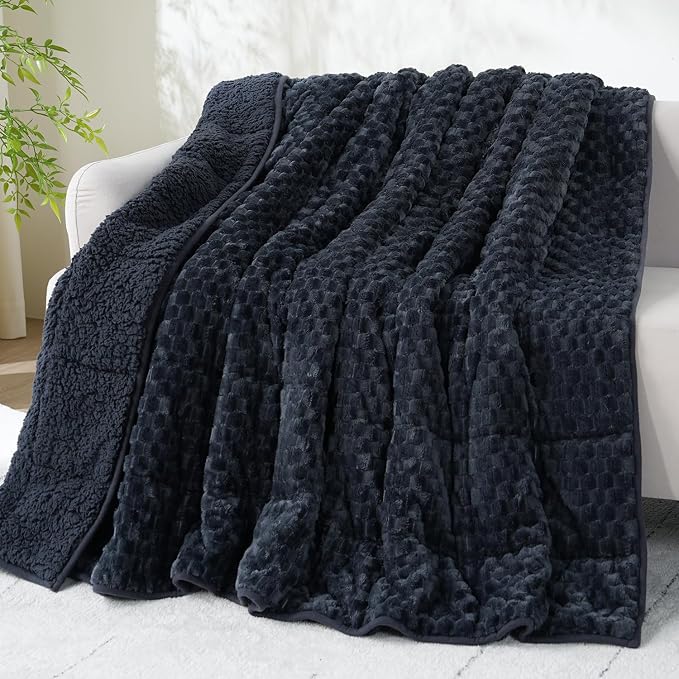 Drewin Weighted Blanket Queen Size 20lbs, Soft Cozy Jacquard Sherpa Weighted by Home