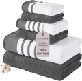 Modern Threads 6-Piece Towel Set – 100% Cotton, Quick Dry, Ultra Absorbent – by ModernThreads