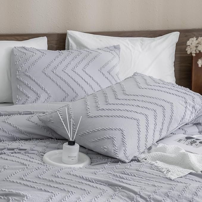 Andency King Comforter Silver Grey, Boho Grey Soft Warm Bedding Comforter Sets - Image 4
