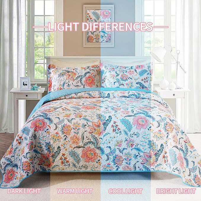 BEDIFANY Garden Cotton Filling Queen Size Quilt Set - Image 6