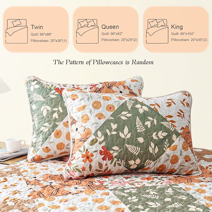 Whale Flotilla Patchwork Quilt King Size, Extra Soft Boho Floral Bedspreads - Image 6