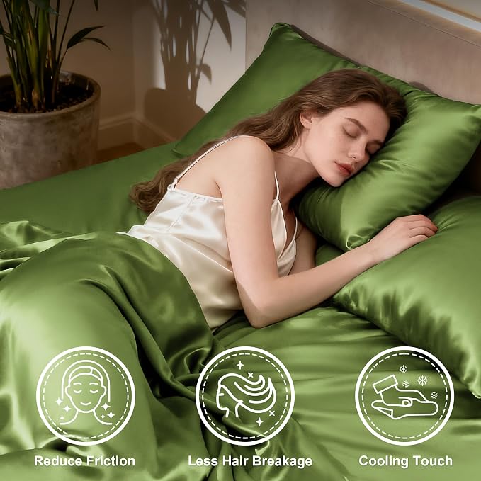 Love's cabin Satin Queen Bed Sheet Set - Image 3