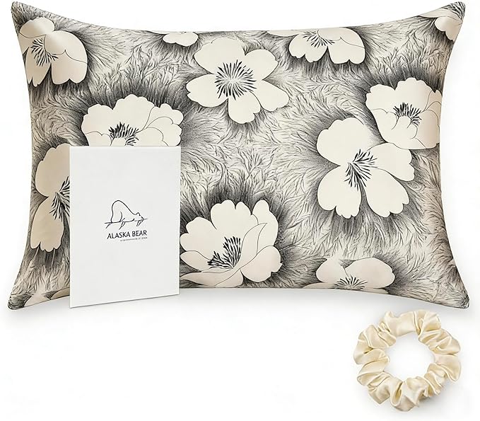 ALASKA BEAR Natural Silk Pillowcase, Hypoallergenic, 19 Momme, 600 Thread Count by ALASKABEAR