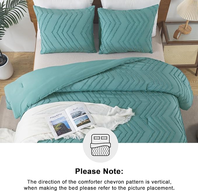 Andency Grayish Teal Twin/Twin XL Comforter Set, Twin Bed Comforter - Image 5