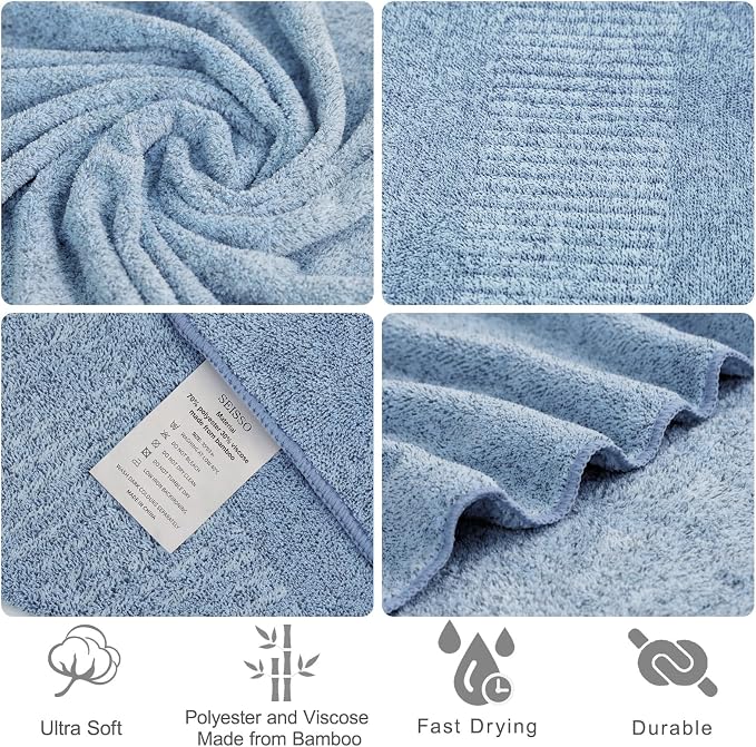 SEISSO Large Bath Towels Set of 4-35 x 63 Inches Super Absorbent & Lightweight - Image 7