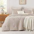 Andency Linen Comforter Set King Size, Boho Soft Warm Tufted Bedding Comforter by Andency