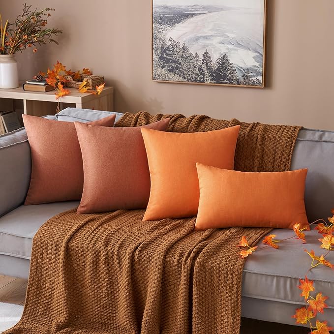 MIULEE Pack of 2 Decorative Outdoor Solid Waterproof Throw Pillow Covers Faux - Image 6
