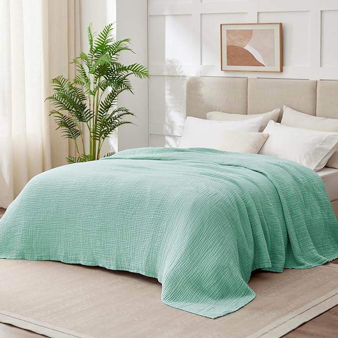 100% Cotton Muslin Blanket Large 50" x 70", Breathable and Lightweight Cotton - Image 8
