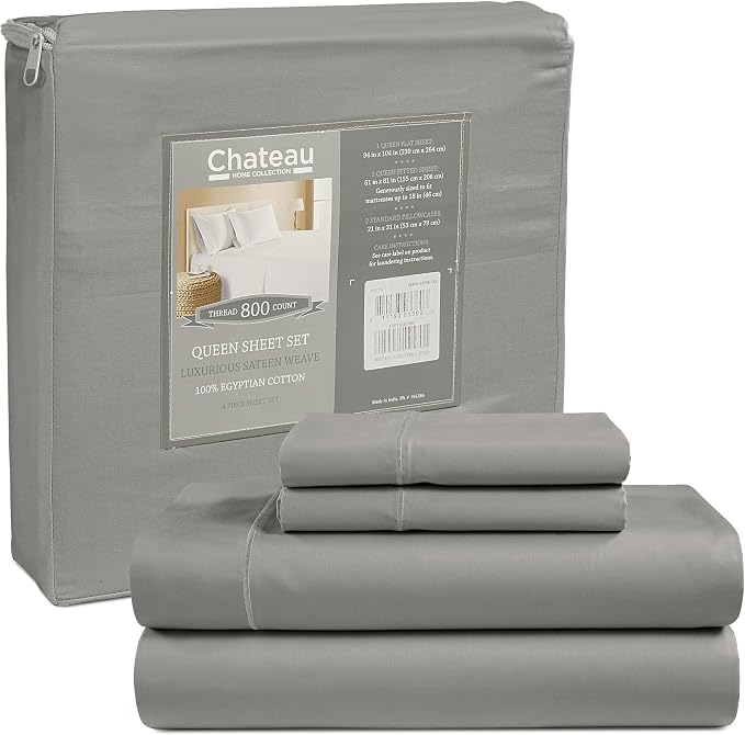 Egyptian Cotton Sheets Full Size Bed Set 15" Deep Pockets, 800TC Cotton Full - Image 9