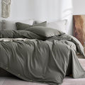 JELLYMONI 100% Washed Cotton Duvet Cover Twin – Soft, Breathable Linen-Look by JELLYMONI