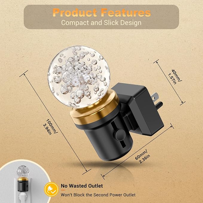 JandCase Night Lights Plug into Wall, 2 Pack Dimmable Night Light Pulg in - Image 4