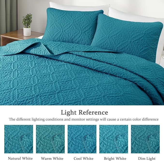 Exclusivo Mezcla California King Quilt Bedding Set, Lightweight Soft Bedspreads - Image 3