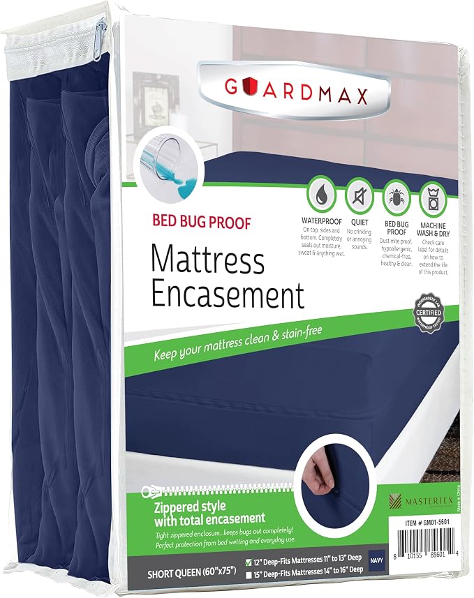 Guardmax Jersey Knitted Short Queen Zippered Mattress Encasement by Guardmax