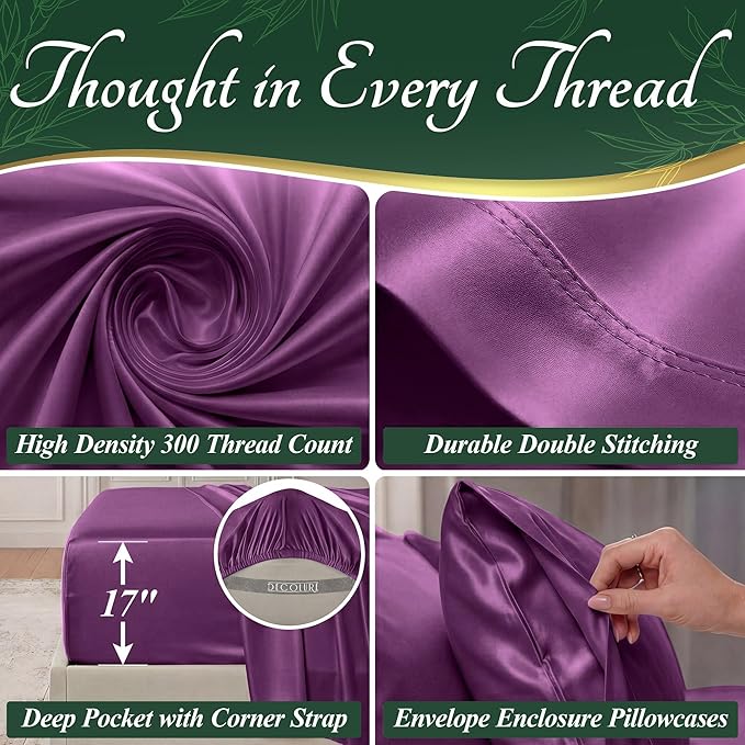 DECOLURE 100% Viscose Derived from Bamboo Sheets California King Size - Image 4