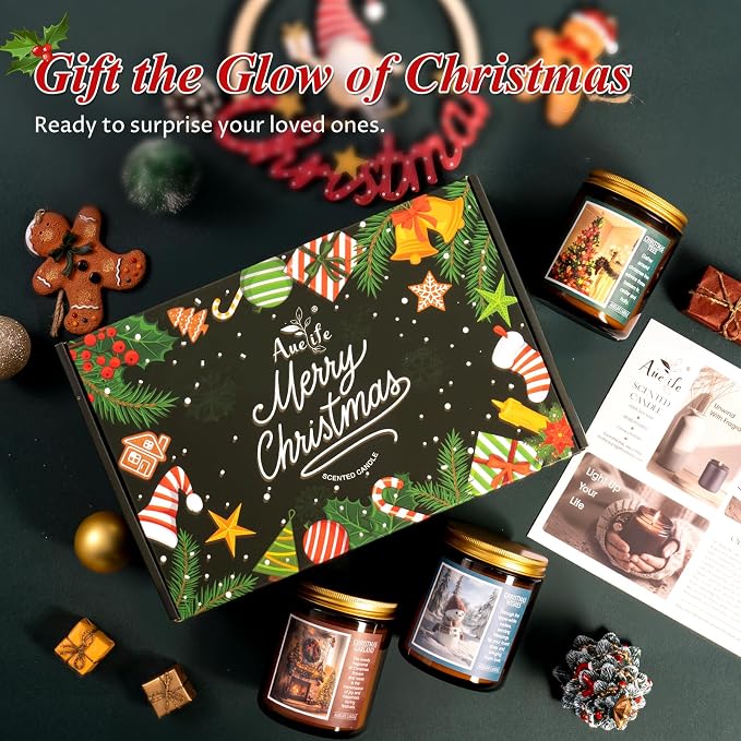Christmas Candles | Christmas Garland Scented Candle, Holiday Soy Wax Candles - Image 6