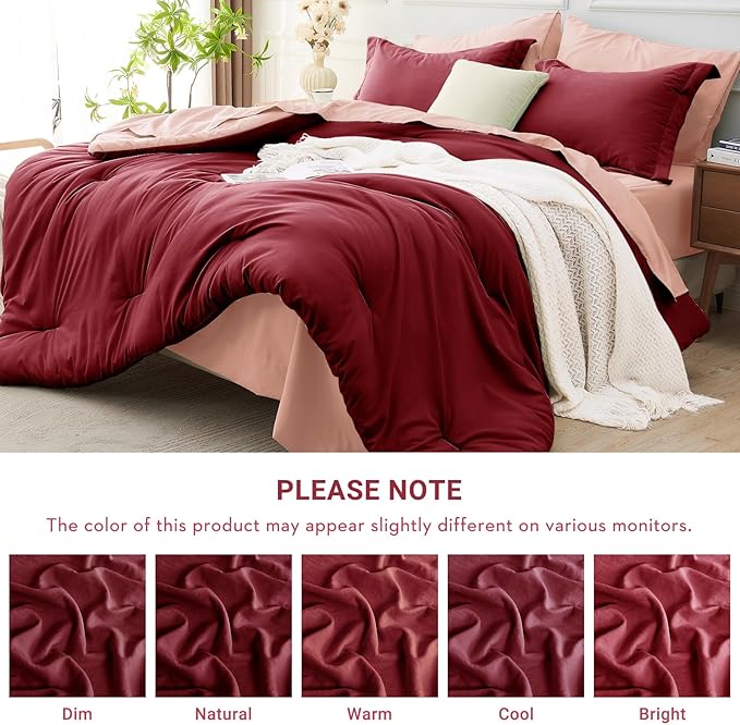 MUXHOMO 7 Pieces King Comforter Set, Soft Bed in a Bag King Size, All Season - Image 6