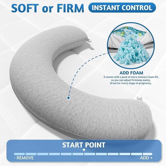 SweetSlubr Pregnancy Pillows for Sleeping, C-Shaped Maternity Pillow for - Image 3