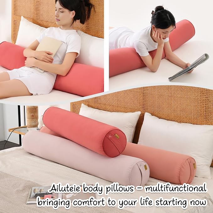 Body Pillow for Adults, Long Round Pillow, Big Cylindrical Pillow, Large Full - Image 7