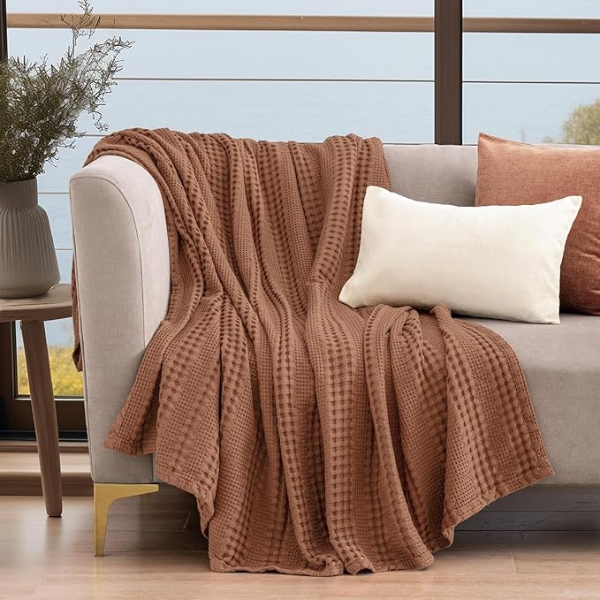 PHF Cooling Waffle Blanket Twin Size, Lightweight 60% Rayon from Bamboo & 40% - Image 5