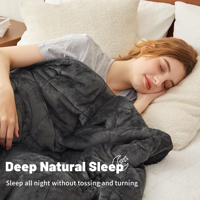 Weighted Blanket 15 lbs 60x80 inches, Sherpa Fleece Throw Blanket - Image 2