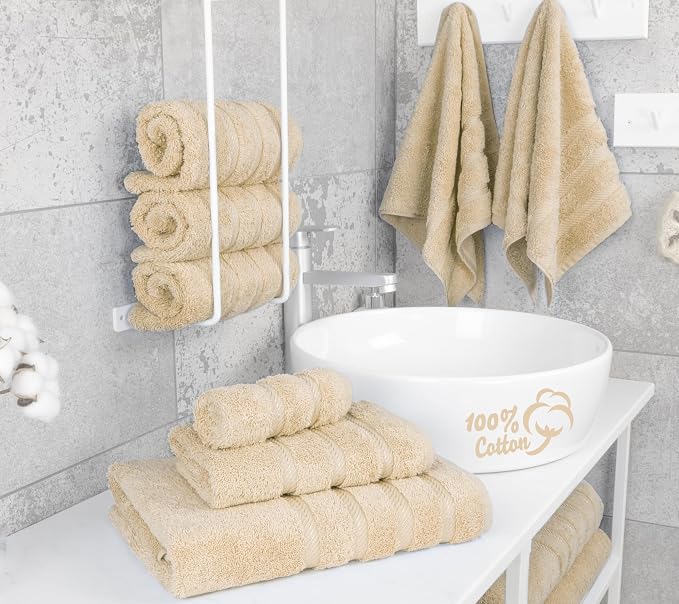 American Soft Linen Luxury 6 Piece Towel Set, 2 Bath Towels 2 Hand Towel 2 - Image 2