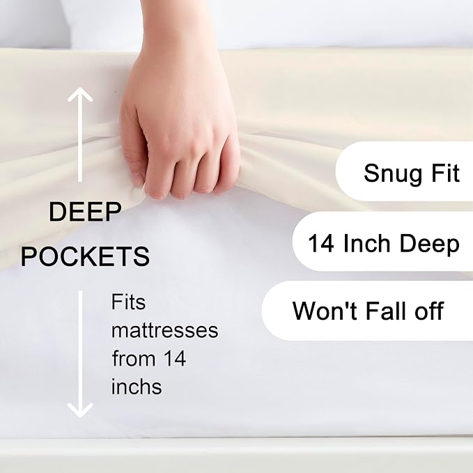 Hotella 100% Microfiber Full Size Fitted Sheet Only, Machine Washable and - Image 2