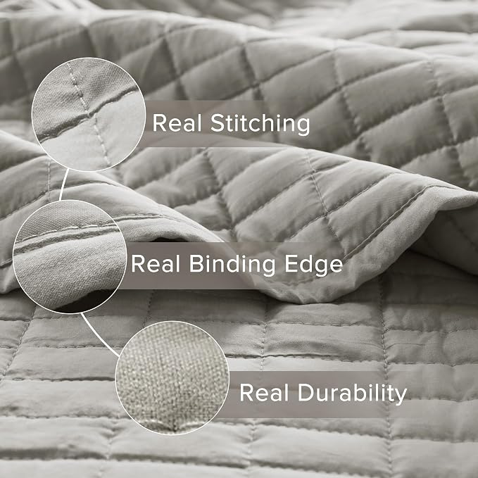 Comfort Spaces Kienna Quilt Set- Double Sided Stitching Design Summer Blanket - Image 4