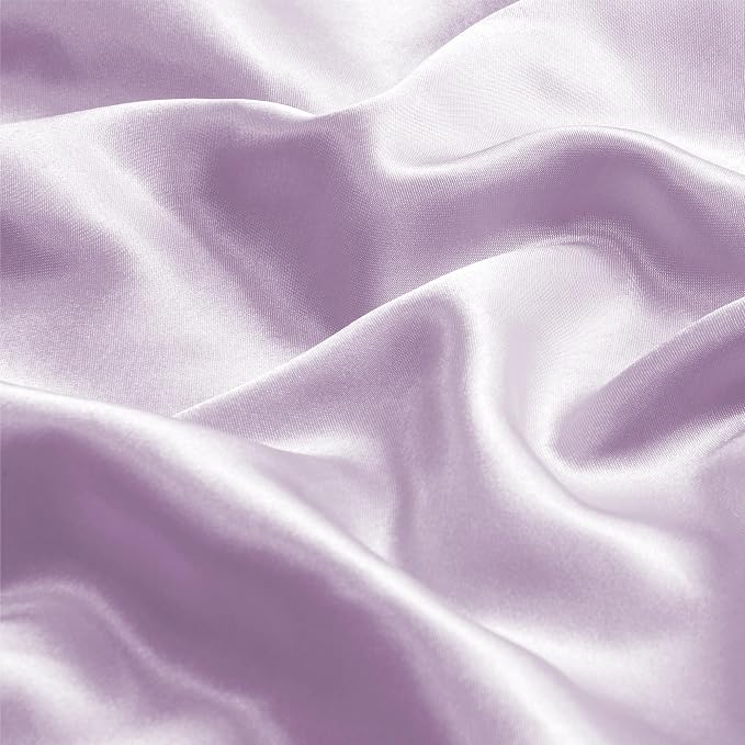 BEDELITE Satin Pillowcase with Zipper, Lavender Pillow Cases Queen Size Set of 2 - Image 3
