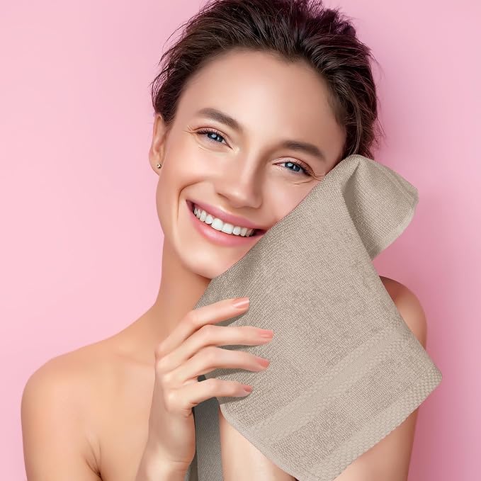 GLAMBURG Ultra Soft 12-Piece Washcloths Set 13x13-100% Ringspun Cotton - Image 5