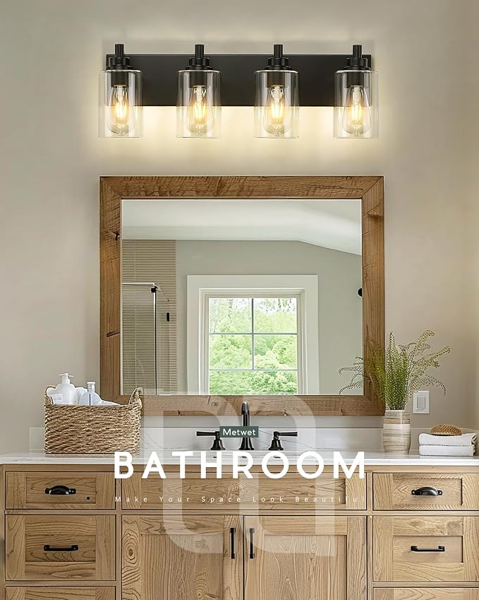 4-Light Bathroom Light Fixtures, Modern Vanity Lighting Fixtures Over Mirror - Image 7