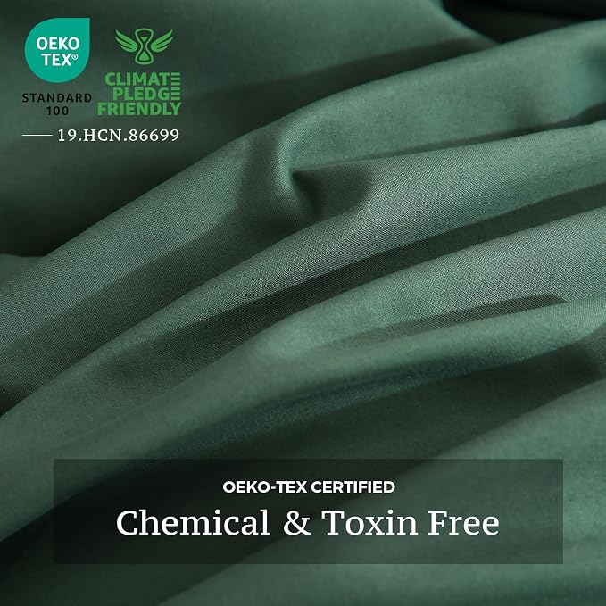 JSD Hunter Green Duvet Cover Set Full Size, 3 Piece Duvet Cover - Image 4