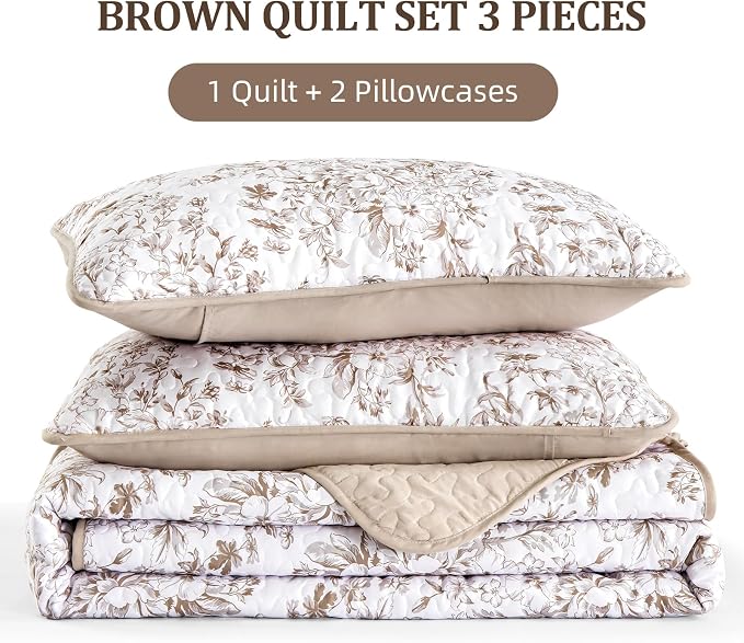 WONGS BEDDING King Size Quilt Set, Botanical Quilt - Image 7