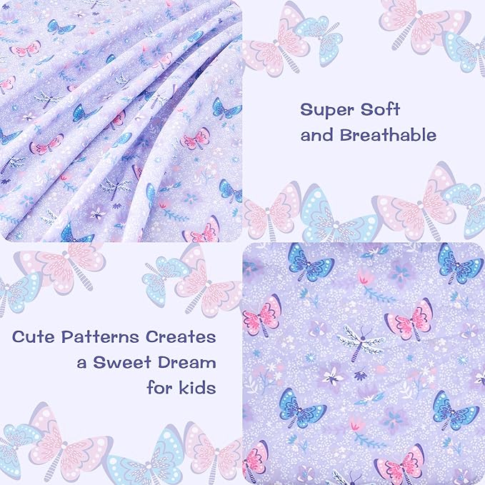lasoftan Kids Sheet Set Full Size, Girls Full Sheet Set - Image 3