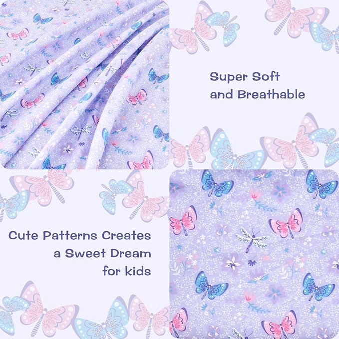 lasoftan Kids Sheet Set Twin Size 3 Pcs, Girls Sheet Set - Image 2