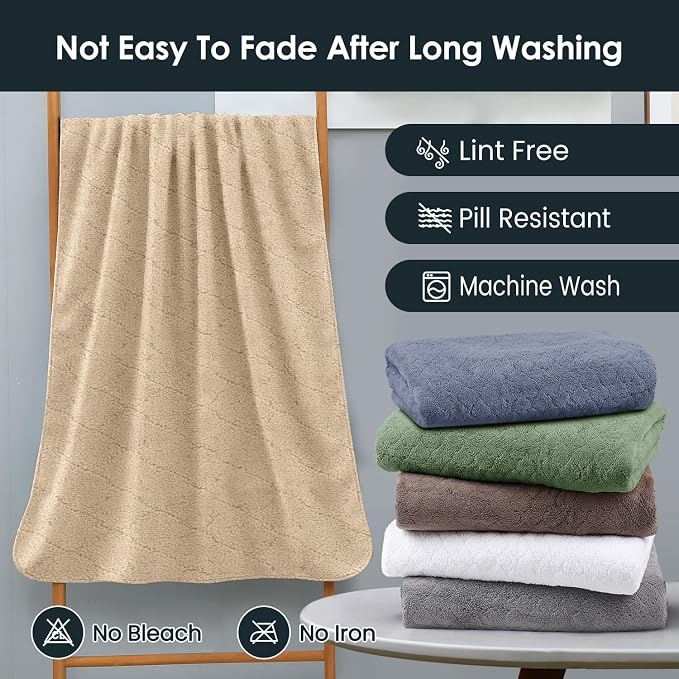 JML Bath Towels, Large Microfiber Towel Set, Ultra Soft, Super Absorbent - Image 6