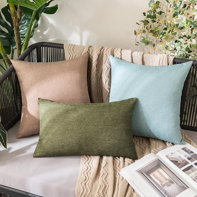 MIULEE Pack of 2 Decorative Outdoor Solid Waterproof Throw Pillow Covers Spring - Image 4